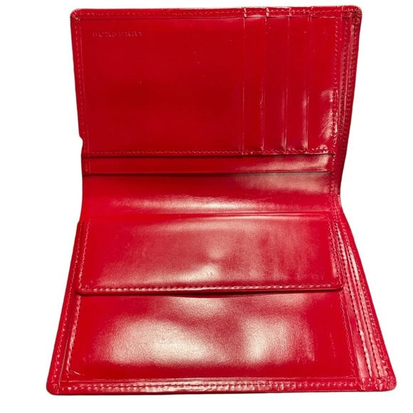 Burberry Novacheck red leather wallet with change purse. Includes COA WLT2 - Picture 3 of 11